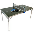 Folding Dining Height Mini Ping Pong Table w/Aluminum Frame and Legs